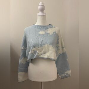 Adika Sky-Inspired Blue and Cream Sweater